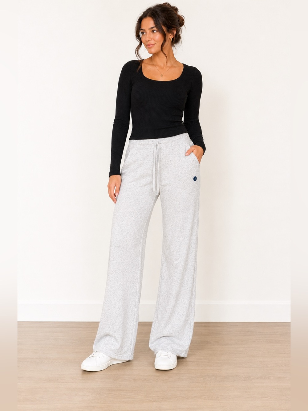 Hollister NWT Gray Wide Leg Drawstring Lounge Pants Soft Sweatpants Small